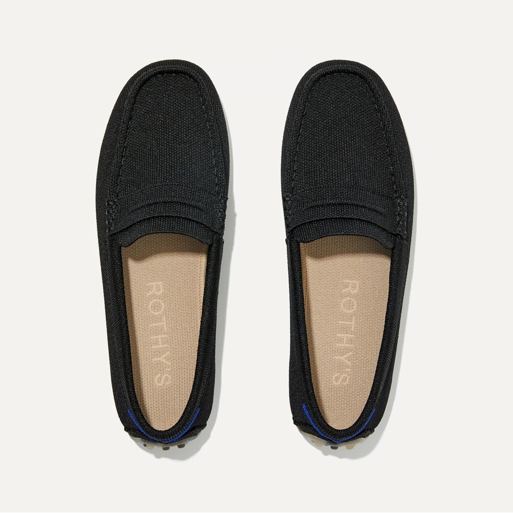Rothy's Classic Black woman’s Slip-Ons The Driver Size 7.5